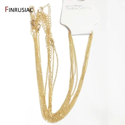 1.4mm thickness 50cm length Real Gold Plated metal Thin Chain for Necklace Making, DIY Jewelry Making Chain wholesale - Image 2