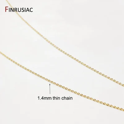 1.4mm thickness 50cm length Real Gold Plated metal Thin Chain for Necklace Making, DIY Jewelry Making Chain wholesale - Image 3