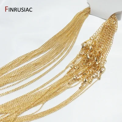 1.4mm thickness 50cm length Real Gold Plated metal Thin Chain for Necklace Making, DIY Jewelry Making Chain wholesale - Image 5