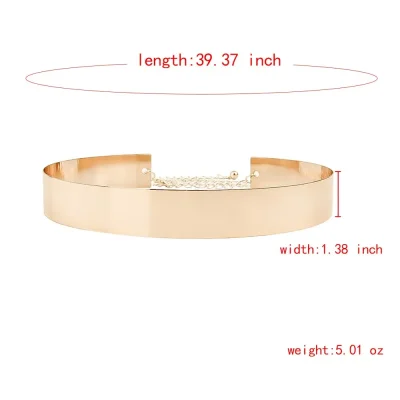 1 Piece Gold Color Waist Chain Summer Personality Cassette Sequin Women's Belt - Image 5