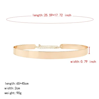 1 Piece Gold Color Waist Chain Summer Personality Cassette Sequin Women's Belt - Image 6