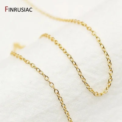 14K Real Gold Plated 1.3mm Thin Chain For DIY Jewelry Making, Wholesale Brass Chains Accessories Findings - Image 4