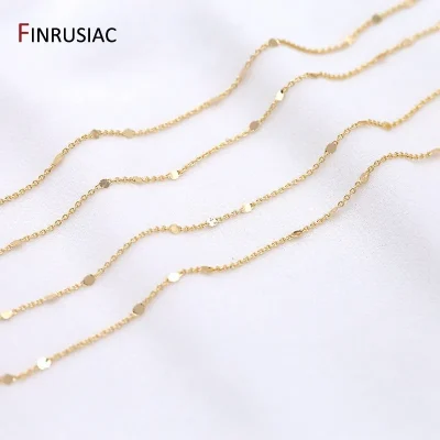 14K Real Gold Plated 1.3mm Thin Chain For DIY Jewelry Making, Wholesale Brass Chains Accessories Findings - Image 5