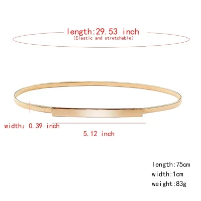 2 Piece Combination With Gold Silver Spring Waist Chain Elastic Belt For Women - Image 4