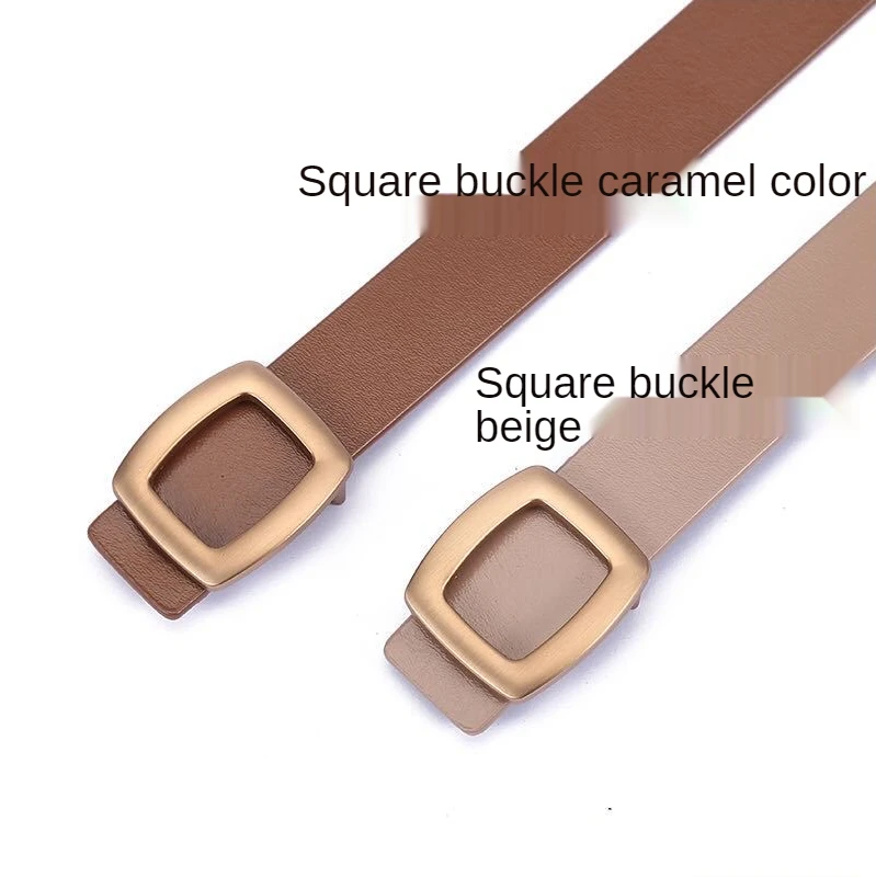 New Genuine Leather Metal Buckle Belts for Women Luxury Designer Jeans Belt Female Waistband - Image 5