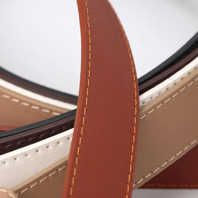 Female Waist Circle Buckle Leather Belt for Jeans - Image 4