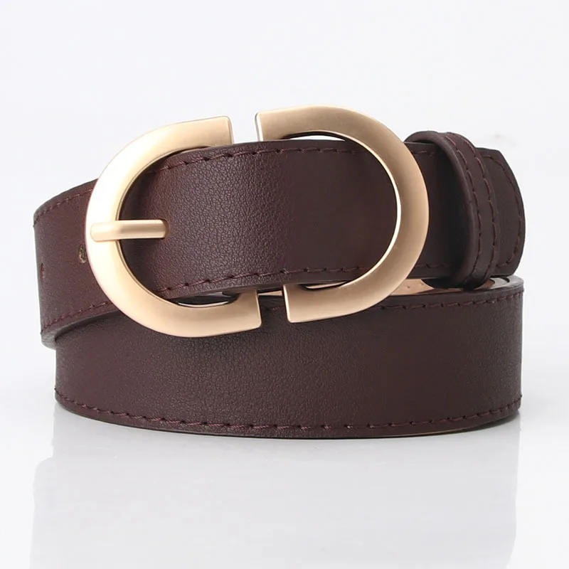 Female Waist Circle Buckle Leather Belt for Jeans - Image 6