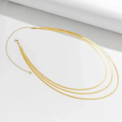 Ingemark Multilayer Sexy Flat Snake Chain Waist Belly Belt for Women Summer Bikinis Gold Color Rave Body Jewelry Y2K Accessories - Image 5