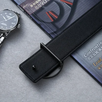 High Quality Male Luxury Belt Grain Leather Smooth G Buckle Belt For Men - Image 3