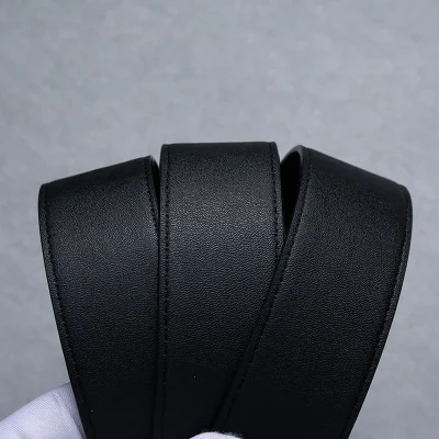 High Quality Male Luxury Belt Grain Leather Smooth G Buckle Belt For Men - Image 5
