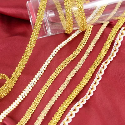 Vintage Gold Silver Trim Ribbon Cotton Lace Edge Trim Belt Applique Fabric Cloth Sewing DIY Craft Clothes Material Accessories - Image 4