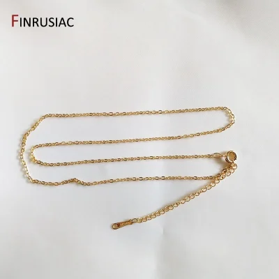 Wholesale 18K real gold plated chain for necklace making, 1.6mm thickness 50cm length, Spring clasp chain for Jewelry Making - Image 2