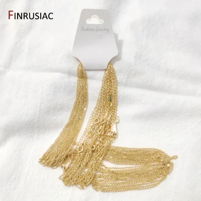 Wholesale 18K real gold plated chain for necklace making, 1.6mm thickness 50cm length, Spring clasp chain for Jewelry Making - Image 4