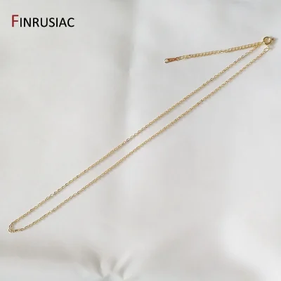Wholesale 18K real gold plated chain for necklace making, 1.6mm thickness 50cm length, Spring clasp chain for Jewelry Making - Image 5