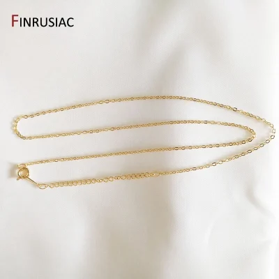 Wholesale 18K real gold plated chain for necklace making, 1.6mm thickness 50cm length, Spring clasp chain for Jewelry Making