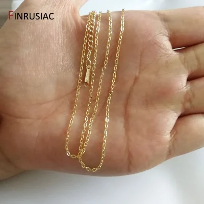 Wholesale 18K real gold plated chain for necklace making, 1.6mm thickness 50cm length, Spring clasp chain for Jewelry Making - Image 6